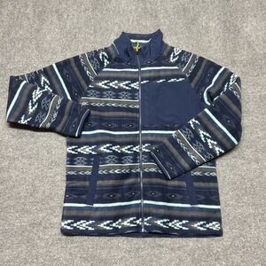 Alpine Design Jacket Mens Medium Blue Fleece Southwestern Full Zip Hiking